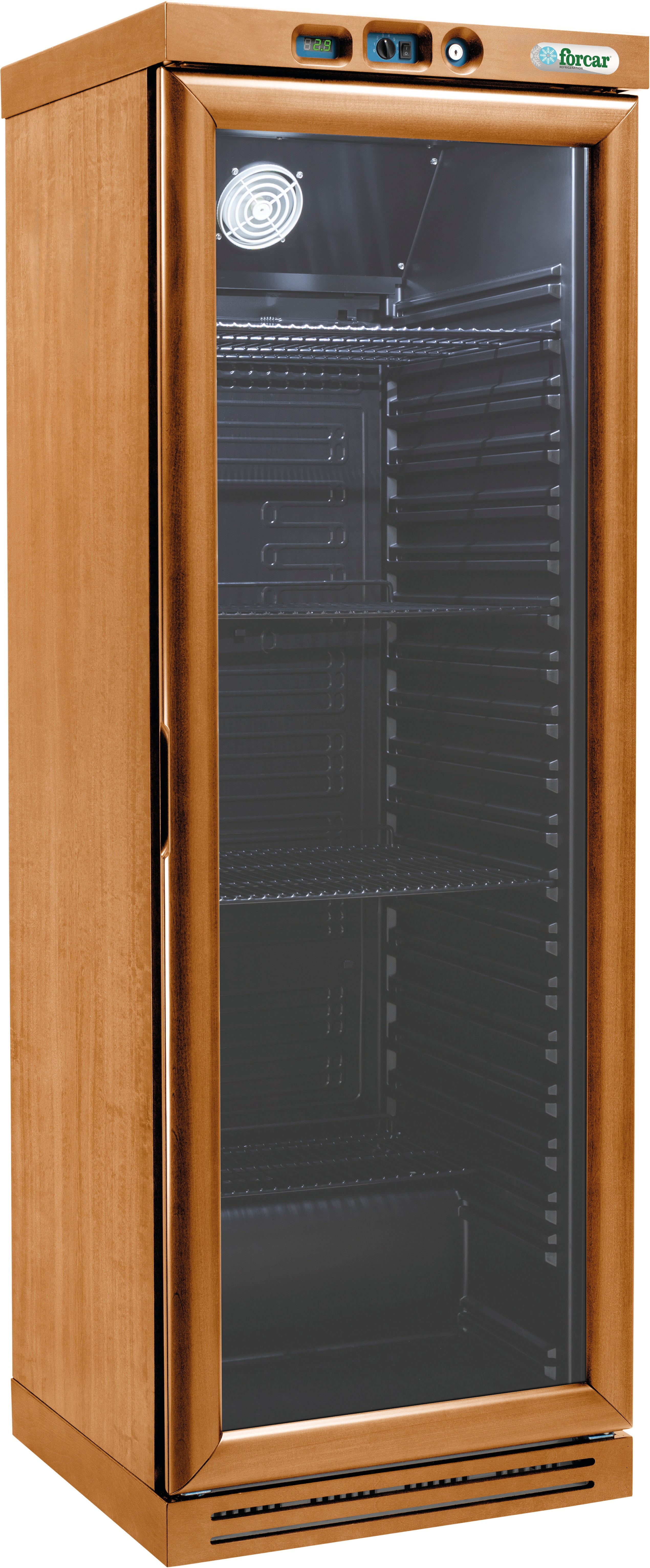 CANTINETTA VINI LEGNO REFRIGERATA STATICA +2+8°C NOCE CHIARO/NERO KL2791NB