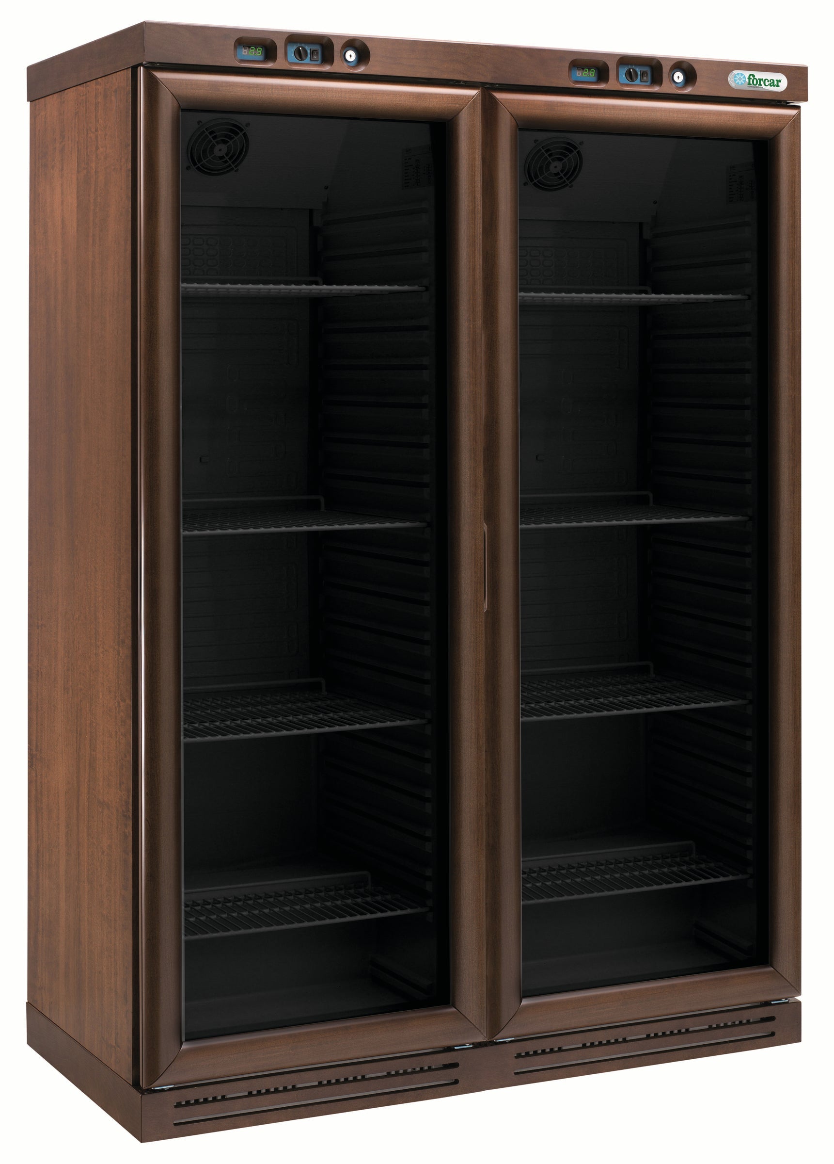 CANTINETTA VINI LEGNO REFRIGERATA STATICA +2+8°C/+2+8°C NOCE SCURO/NERO KL2792B
