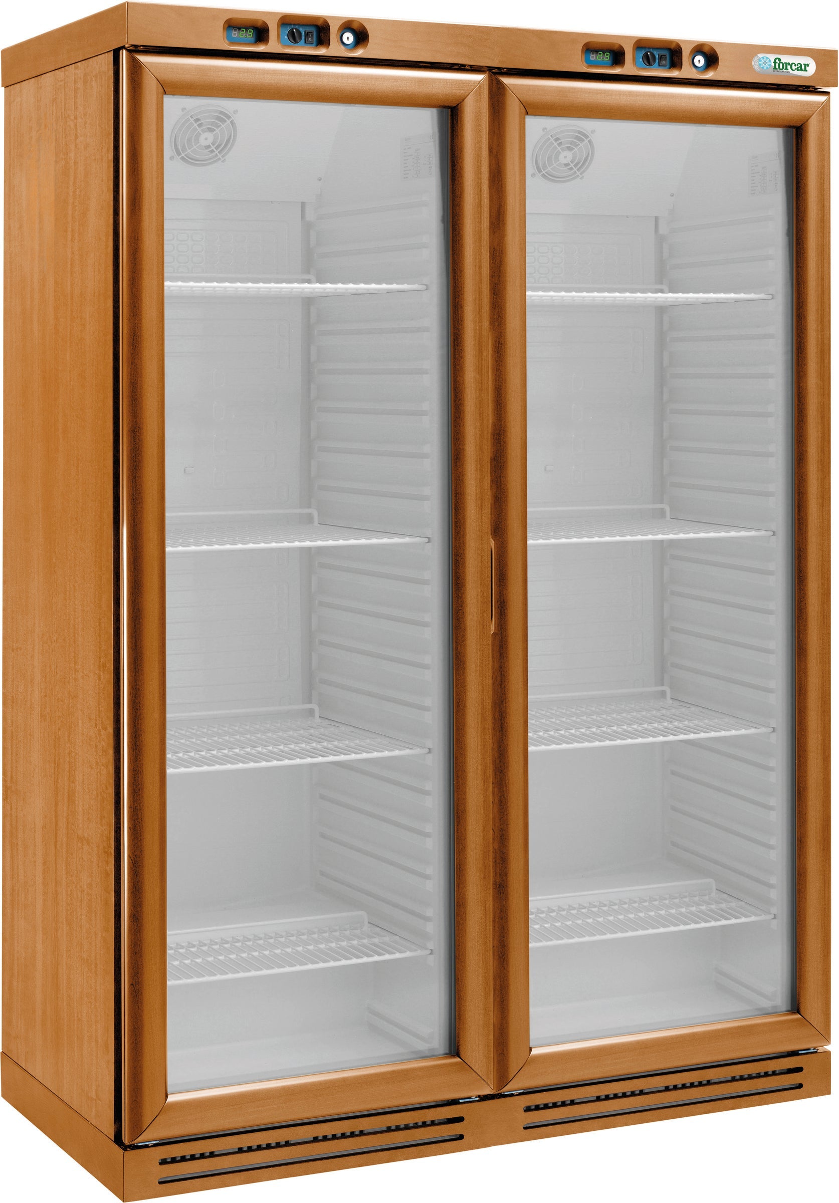 CANTINETTA VINI LEGNO REFRIGERATA STATICA +2+8°C/+2+8°C NOCE CHIARO KL2792N