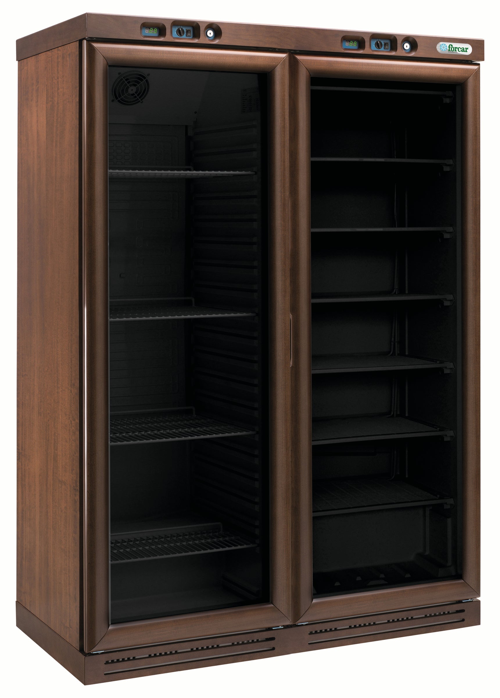 CANTINETTA VINI LEGNO REFRIGERATA STATICA +2+8°C/-18-22°C NOCE SCURO/NERO KL2794B