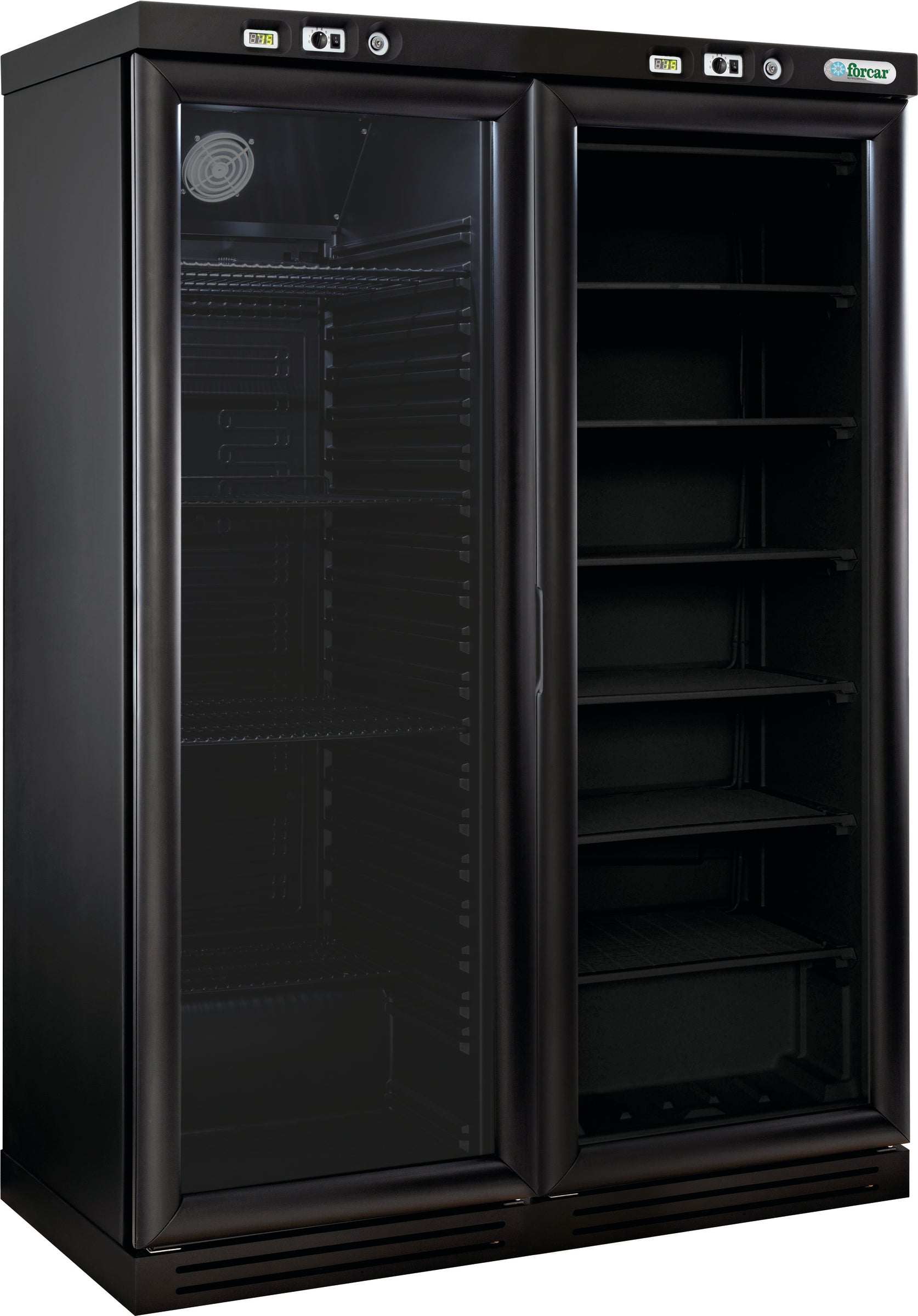 CANTINETTA VINI LEGNO REFRIGERATA STATICA +2+8°C/-18-22°C CARBON/NERO KL2794CAB