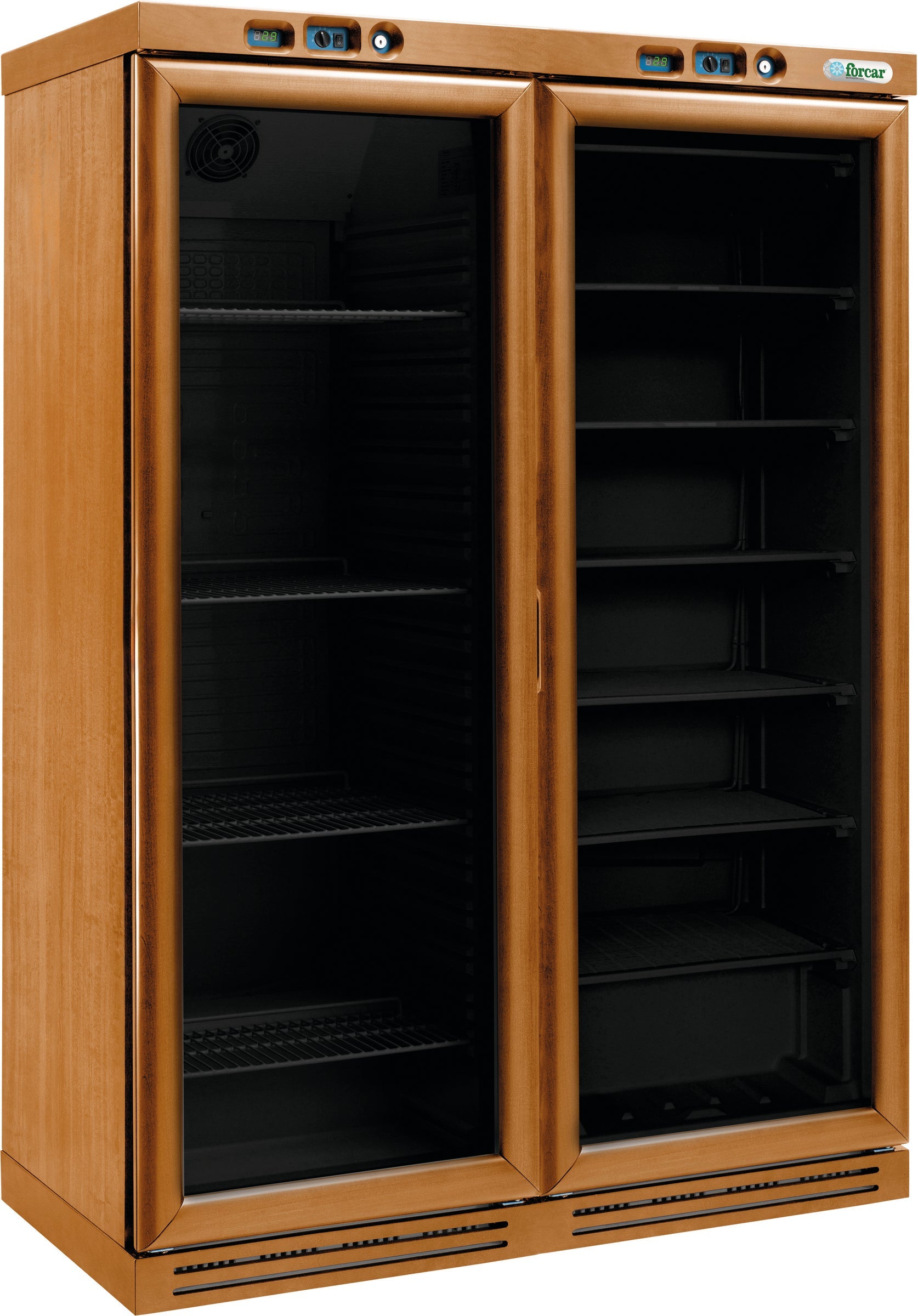 CANTINETTA VINI LEGNO REFRIGERATA STATICA +2+8°C/-18-22°C NOCE CHIARO/NERO KL2794NB