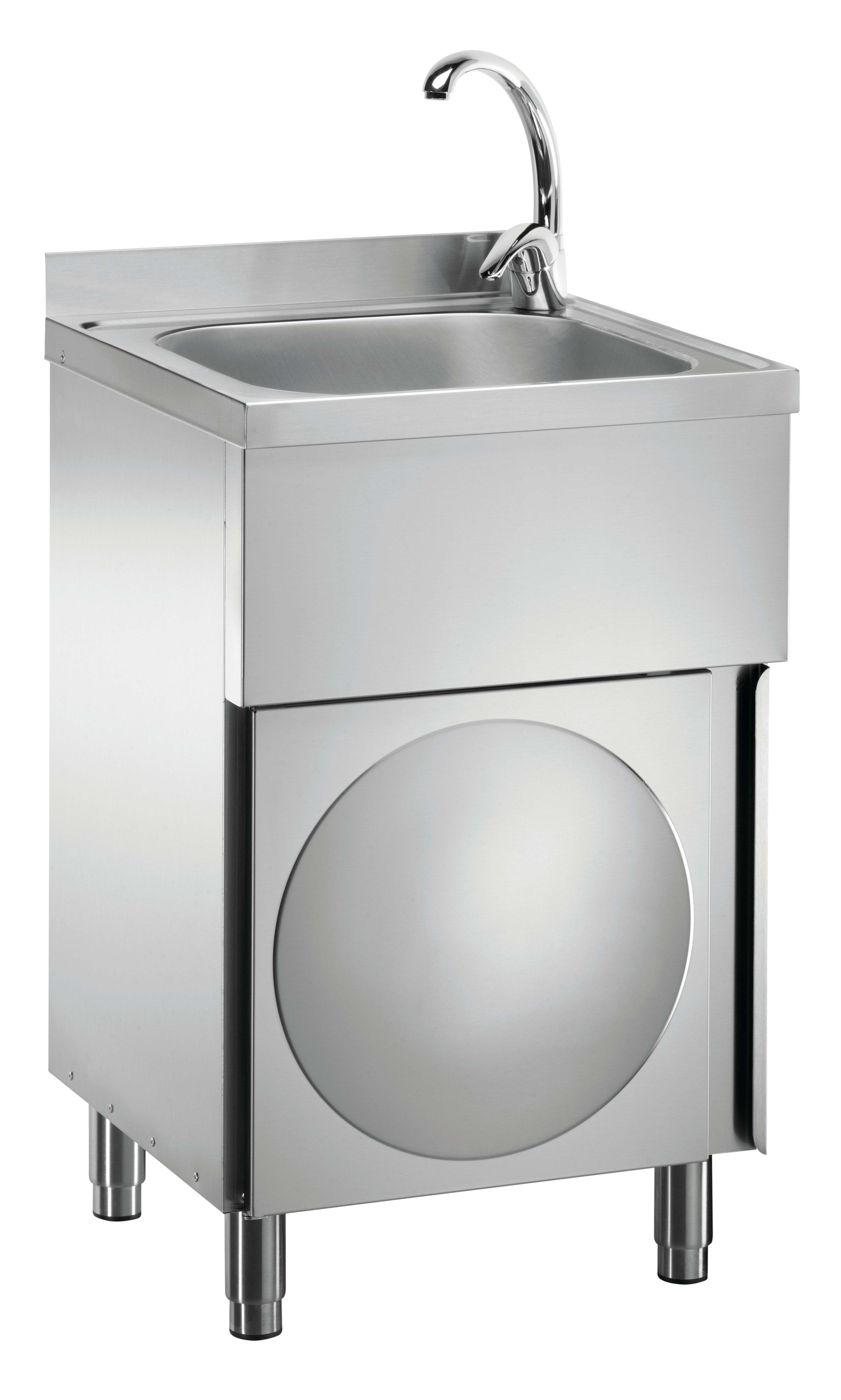 LAVAMANI INOX SU MOBILE C/PORTA BATTENTE LC50MM