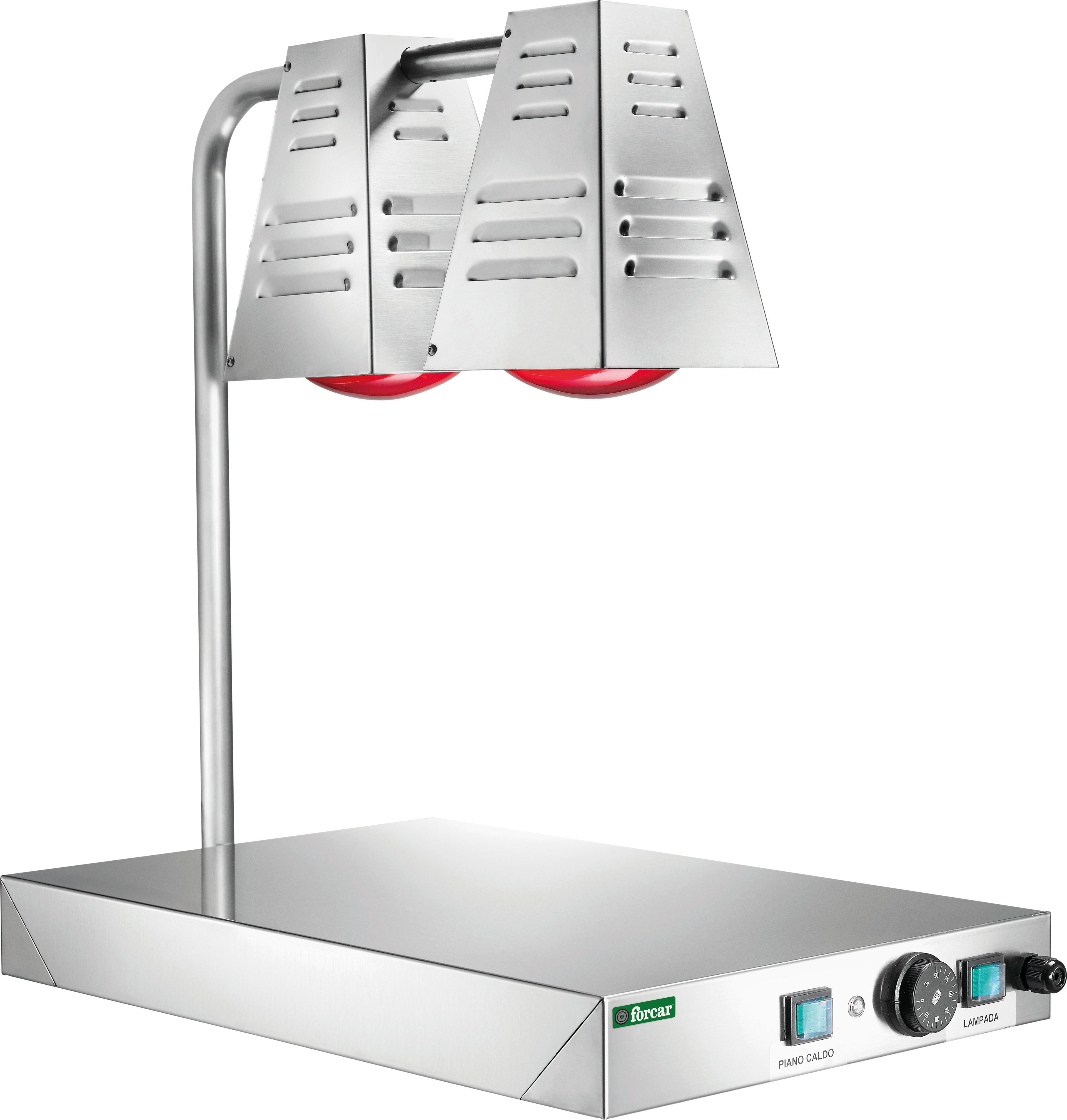 PIANO CALDO INOX 2 LAMPADE PER TEGLIA 60x40 PCI4717