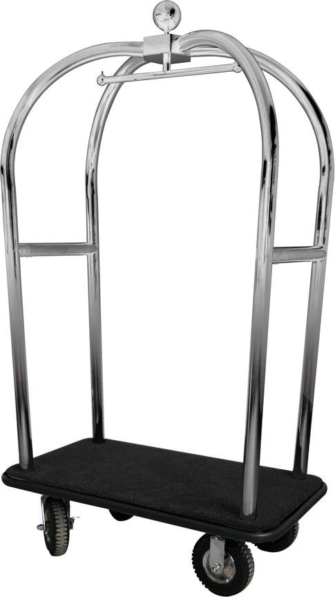 CARRELLO PORTAVALIGIE C/APPENDIABITI INOX PV2021I