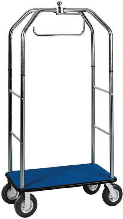 CARRELLO PORTAVALIGIE C/APPENDIABITI BLU + STRUTTURA CROMATA PV4064